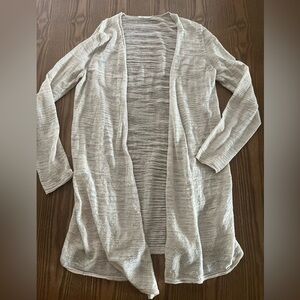 Eileen Fisher Light cream Open-Front Linen Blend Cardigan